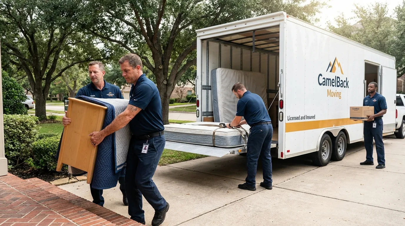 Crew loading residential truck for cross-state move from Gold Canyon, AZ