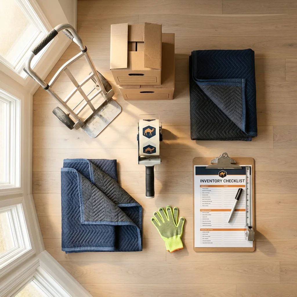 Professional moving supplies and packing materials layout for Gold Canyon residential relocations